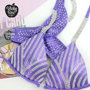 Lilac Designer Handmade Bikini Competition Suit